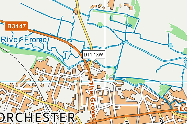 DT1 1XW map - OS VectorMap District (Ordnance Survey)