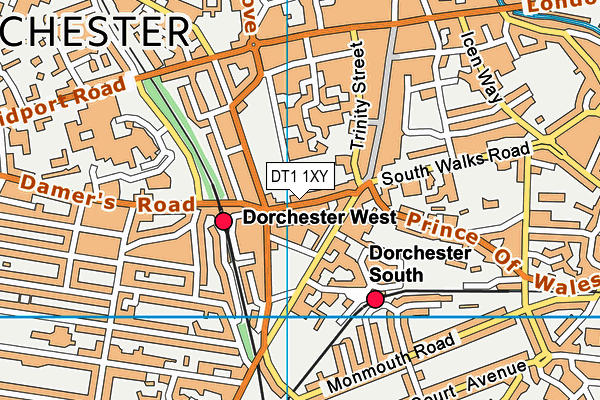 DT1 1XY map - OS VectorMap District (Ordnance Survey)