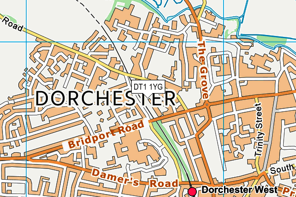 DT1 1YG map - OS VectorMap District (Ordnance Survey)