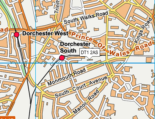 DT1 2AS map - OS VectorMap District (Ordnance Survey)