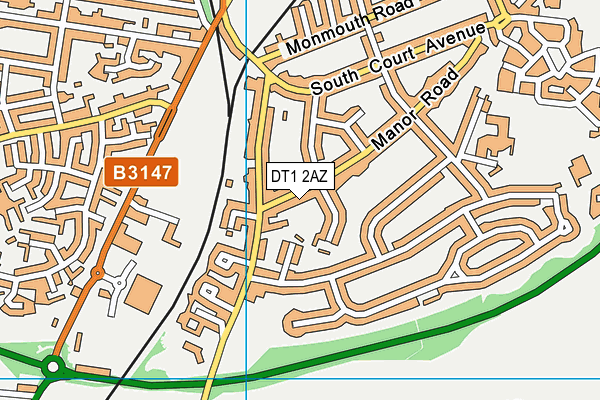 DT1 2AZ map - OS VectorMap District (Ordnance Survey)