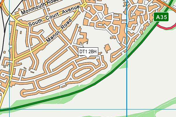 DT1 2BH map - OS VectorMap District (Ordnance Survey)