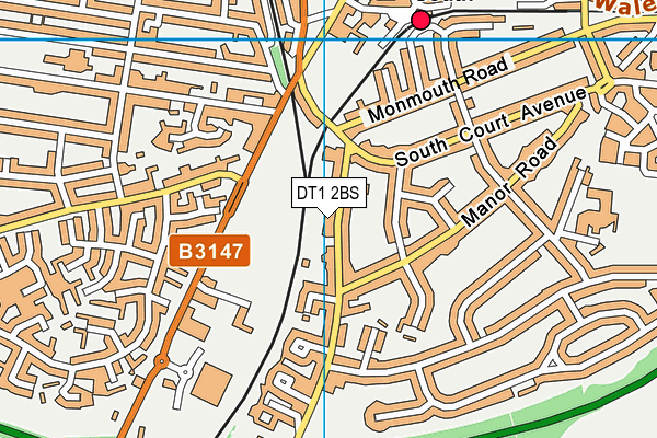 DT1 2BS map - OS VectorMap District (Ordnance Survey)