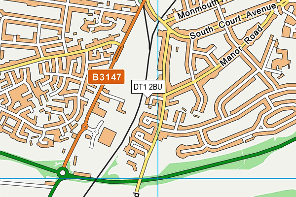 DT1 2BU map - OS VectorMap District (Ordnance Survey)