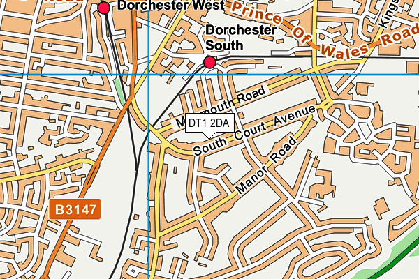 DT1 2DA map - OS VectorMap District (Ordnance Survey)