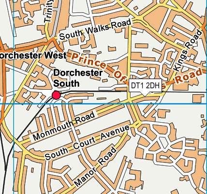 DT1 2DH map - OS VectorMap District (Ordnance Survey)