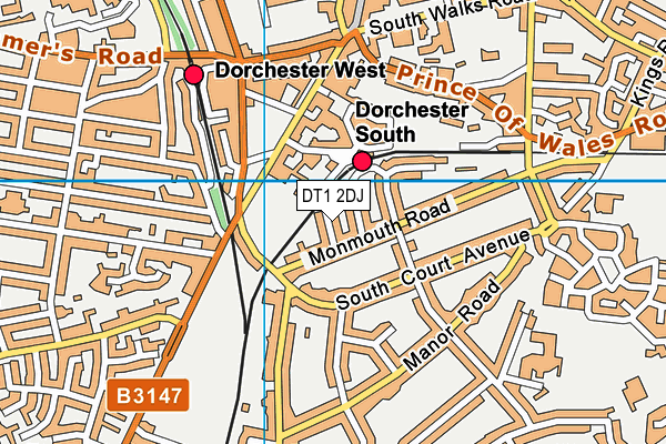 DT1 2DJ map - OS VectorMap District (Ordnance Survey)