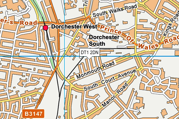 DT1 2DN map - OS VectorMap District (Ordnance Survey)