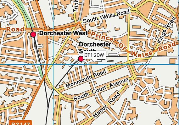 DT1 2DW map - OS VectorMap District (Ordnance Survey)