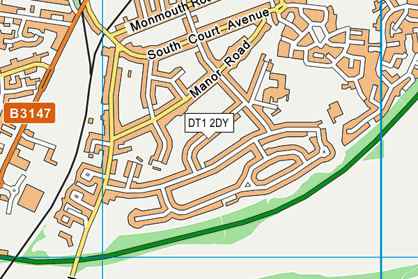 DT1 2DY map - OS VectorMap District (Ordnance Survey)