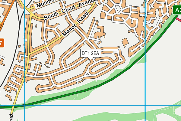 DT1 2EA map - OS VectorMap District (Ordnance Survey)