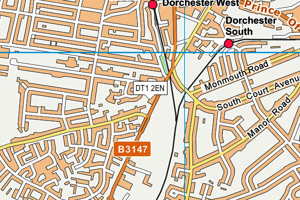 DT1 2EN map - OS VectorMap District (Ordnance Survey)