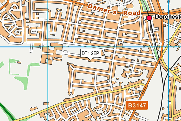DT1 2EP map - OS VectorMap District (Ordnance Survey)