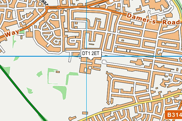 The Thomas Hardye School map (DT1 2ET) - OS VectorMap District (Ordnance Survey)