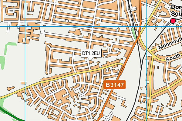 DT1 2EU map - OS VectorMap District (Ordnance Survey)