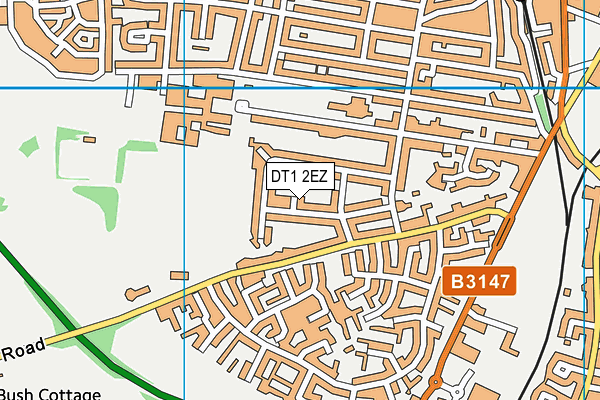 DT1 2EZ map - OS VectorMap District (Ordnance Survey)