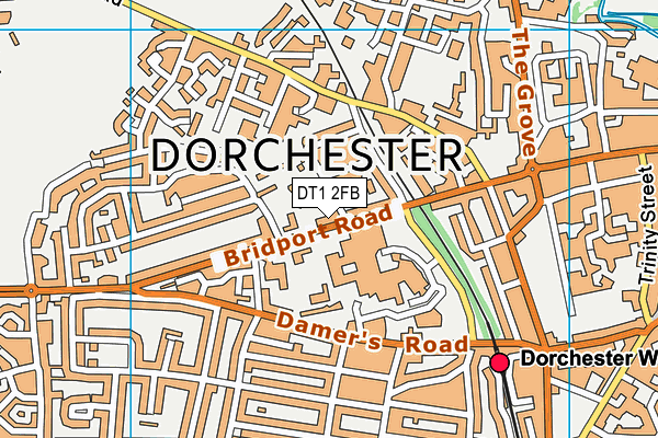 DT1 2FB map - OS VectorMap District (Ordnance Survey)
