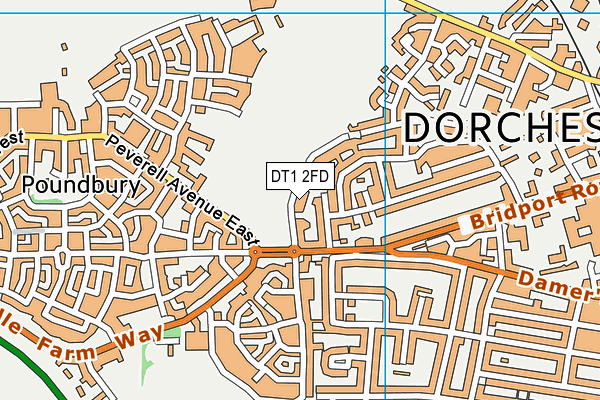 DT1 2FD map - OS VectorMap District (Ordnance Survey)