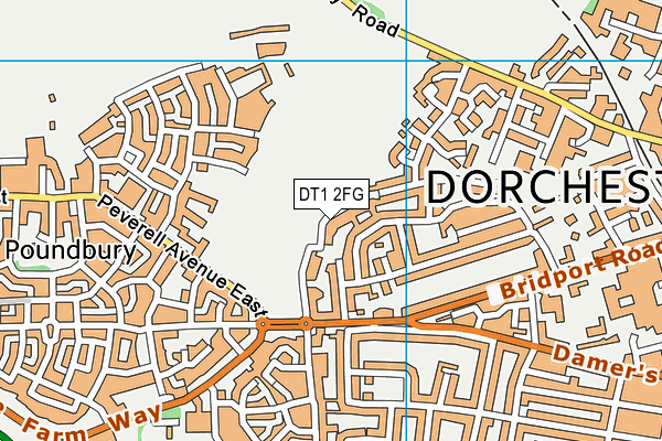 DT1 2FG map - OS VectorMap District (Ordnance Survey)
