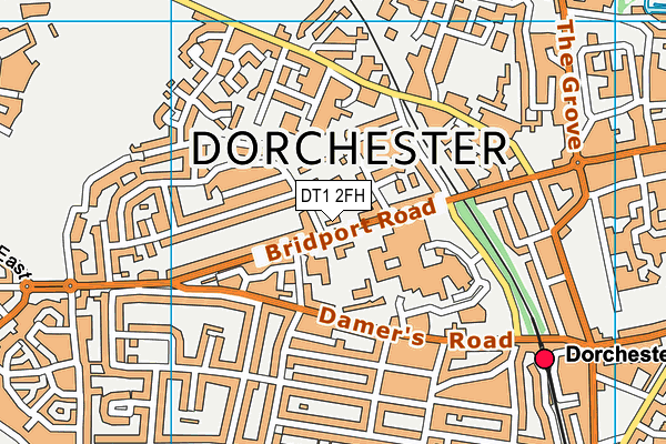 DT1 2FH map - OS VectorMap District (Ordnance Survey)