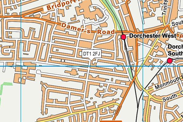 DT1 2FJ map - OS VectorMap District (Ordnance Survey)