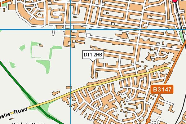 DT1 2HB map - OS VectorMap District (Ordnance Survey)