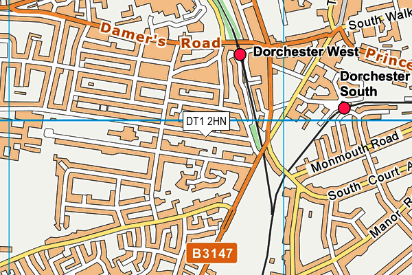 DT1 2HN map - OS VectorMap District (Ordnance Survey)