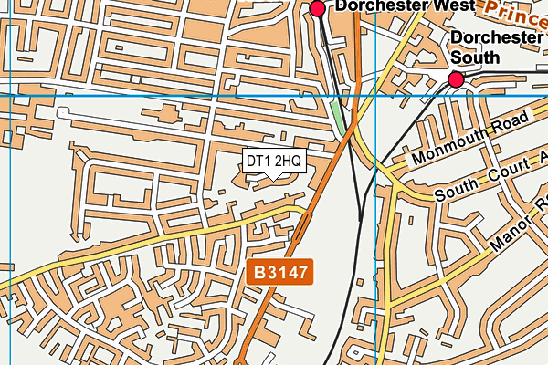 DT1 2HQ map - OS VectorMap District (Ordnance Survey)