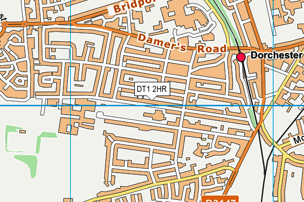 DT1 2HR map - OS VectorMap District (Ordnance Survey)