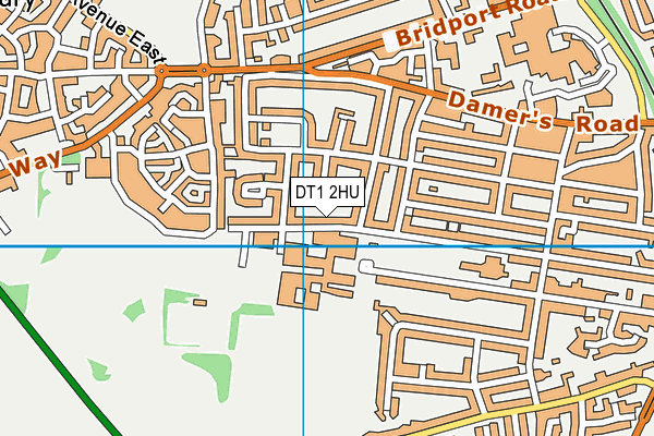 DT1 2HU map - OS VectorMap District (Ordnance Survey)