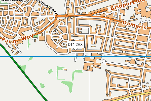 Dorchester Rfc map (DT1 2HX) - OS VectorMap District (Ordnance Survey)