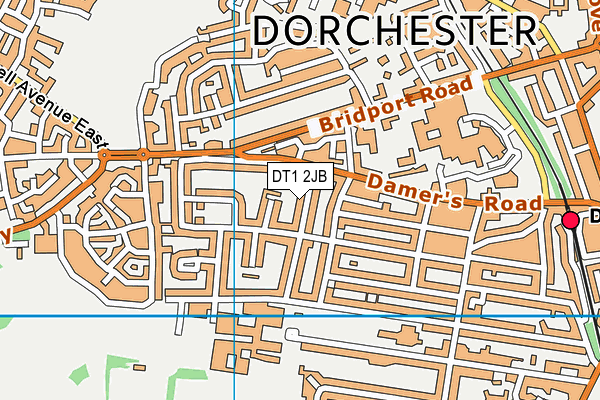 DT1 2JB map - OS VectorMap District (Ordnance Survey)