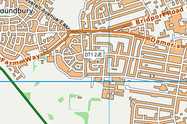 DT1 2JE map - OS VectorMap District (Ordnance Survey)