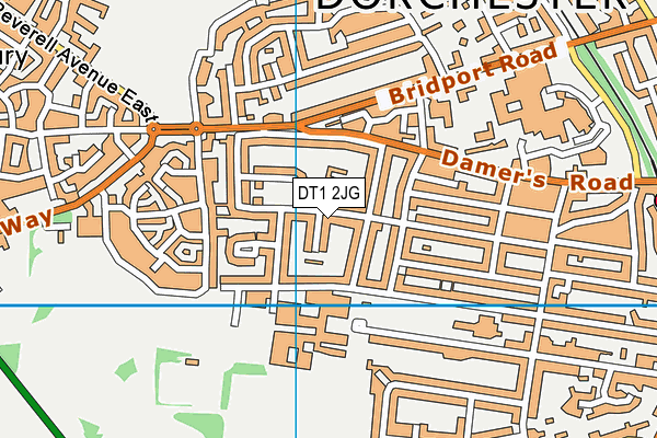 DT1 2JG map - OS VectorMap District (Ordnance Survey)