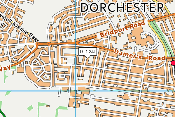 DT1 2JJ map - OS VectorMap District (Ordnance Survey)