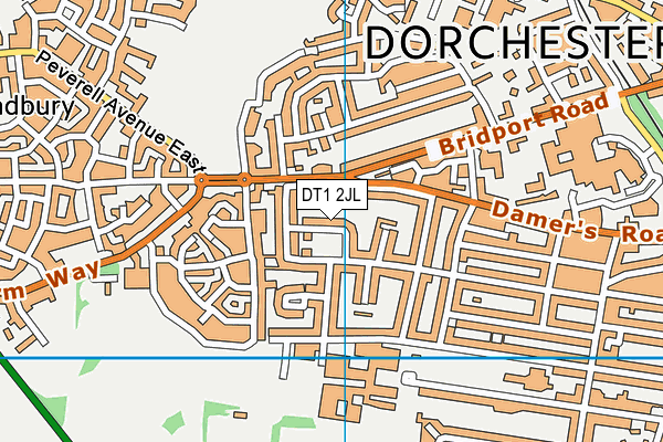 DT1 2JL map - OS VectorMap District (Ordnance Survey)