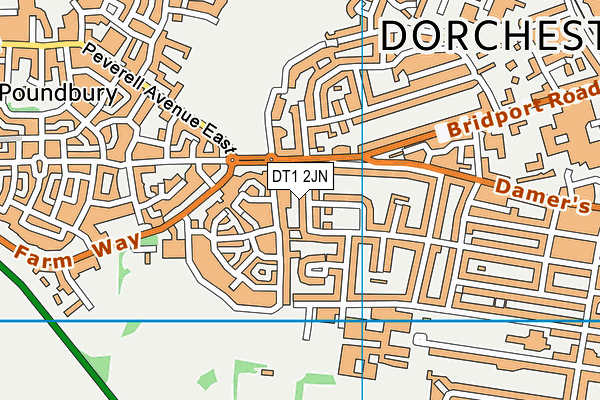 DT1 2JN map - OS VectorMap District (Ordnance Survey)