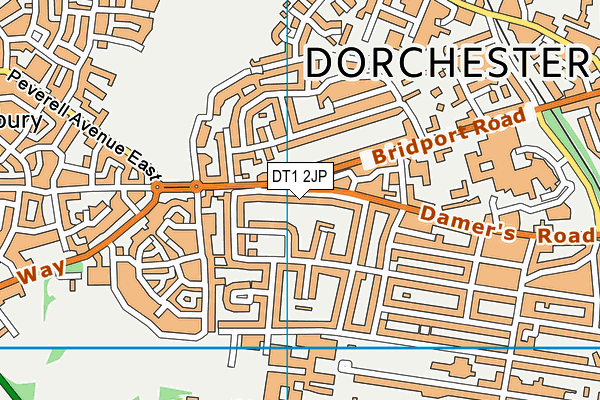 DT1 2JP map - OS VectorMap District (Ordnance Survey)