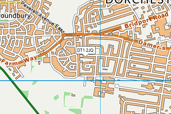 DT1 2JQ map - OS VectorMap District (Ordnance Survey)