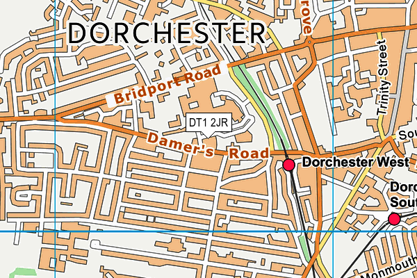 DT1 2JR map - OS VectorMap District (Ordnance Survey)