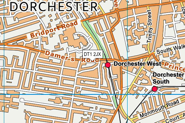 DT1 2JX map - OS VectorMap District (Ordnance Survey)