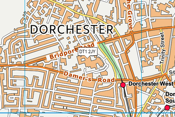DT1 2JY map - OS VectorMap District (Ordnance Survey)