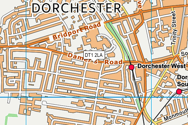 DT1 2LA map - OS VectorMap District (Ordnance Survey)