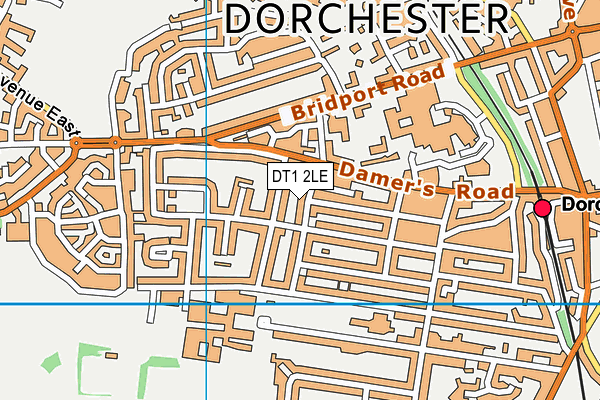 DT1 2LE map - OS VectorMap District (Ordnance Survey)