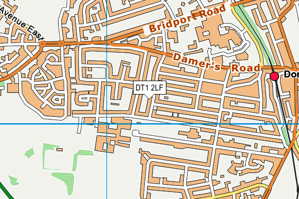 DT1 2LF map - OS VectorMap District (Ordnance Survey)