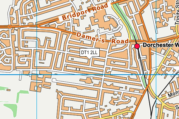 DT1 2LL map - OS VectorMap District (Ordnance Survey)