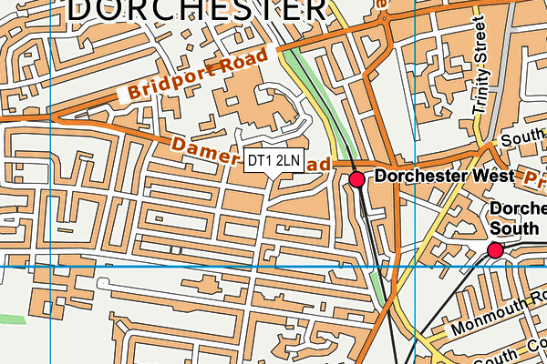 DT1 2LN map - OS VectorMap District (Ordnance Survey)