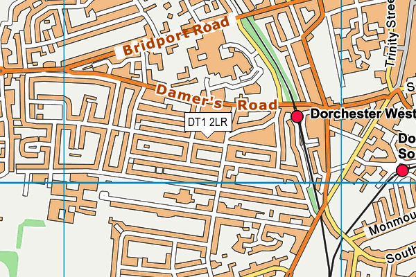 DT1 2LR map - OS VectorMap District (Ordnance Survey)