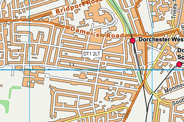 DT1 2LT map - OS VectorMap District (Ordnance Survey)