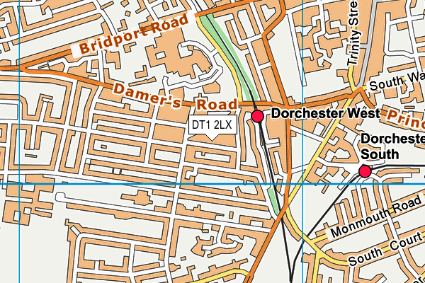 DT1 2LX map - OS VectorMap District (Ordnance Survey)